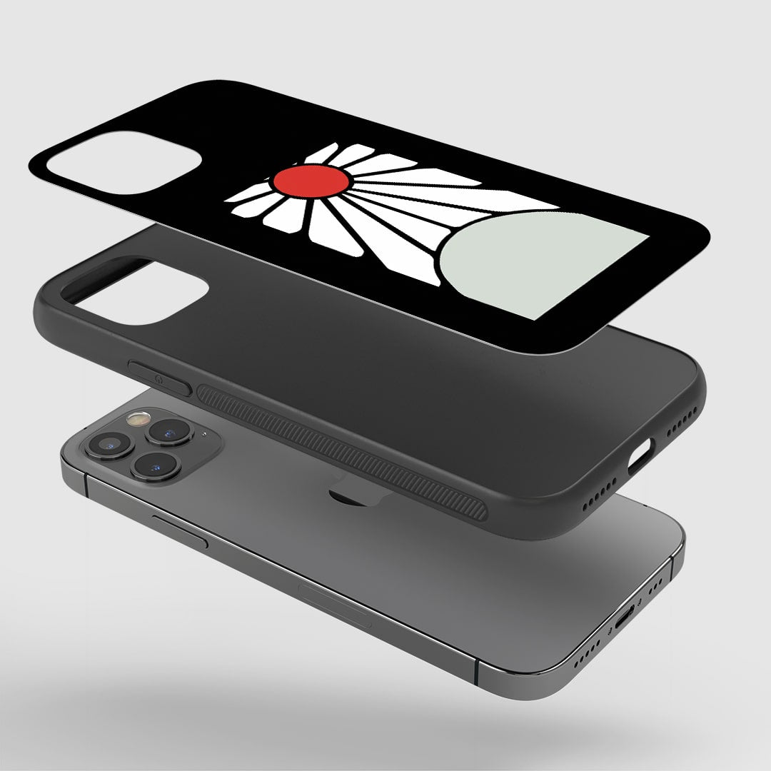 Tanjiro Earrings Design Phone Case installed on a smartphone, offering robust protection and a distinctive design.