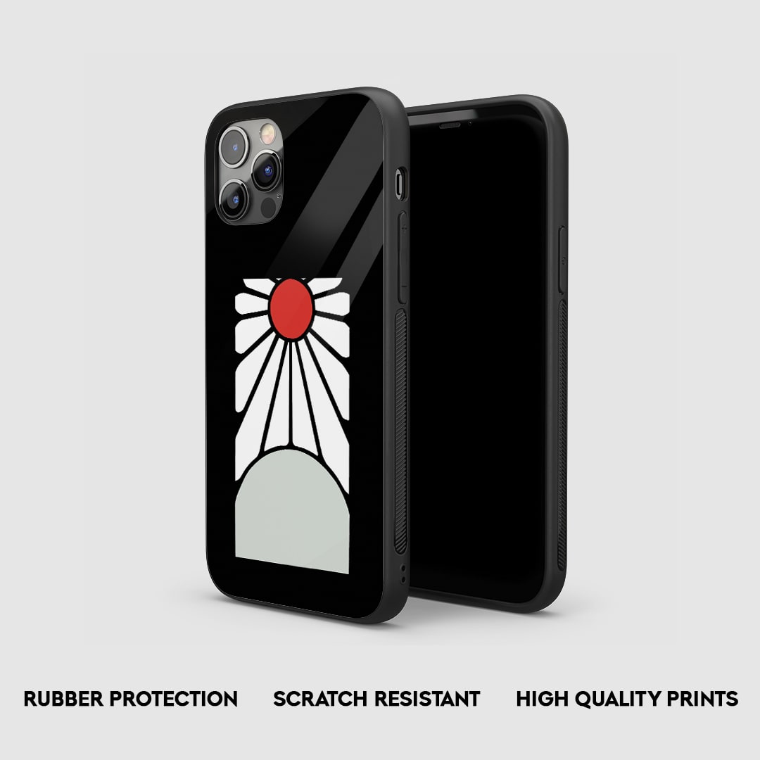 Side view of the Tanjiro Earrings Design Armored Phone Case, highlighting its thick, protective silicone material.