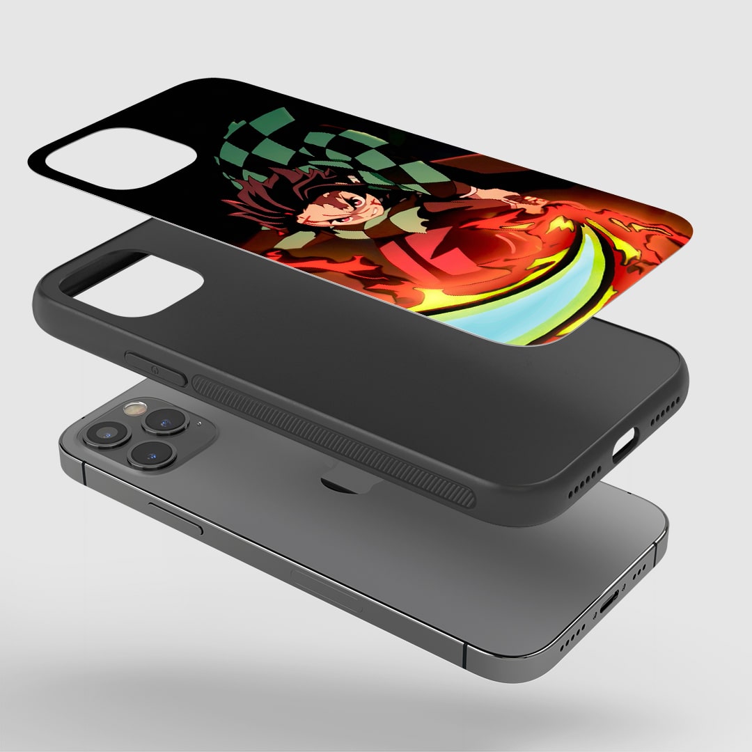 Tanjiro Action Phone Case installed on a smartphone, offering robust protection and a dynamic design.