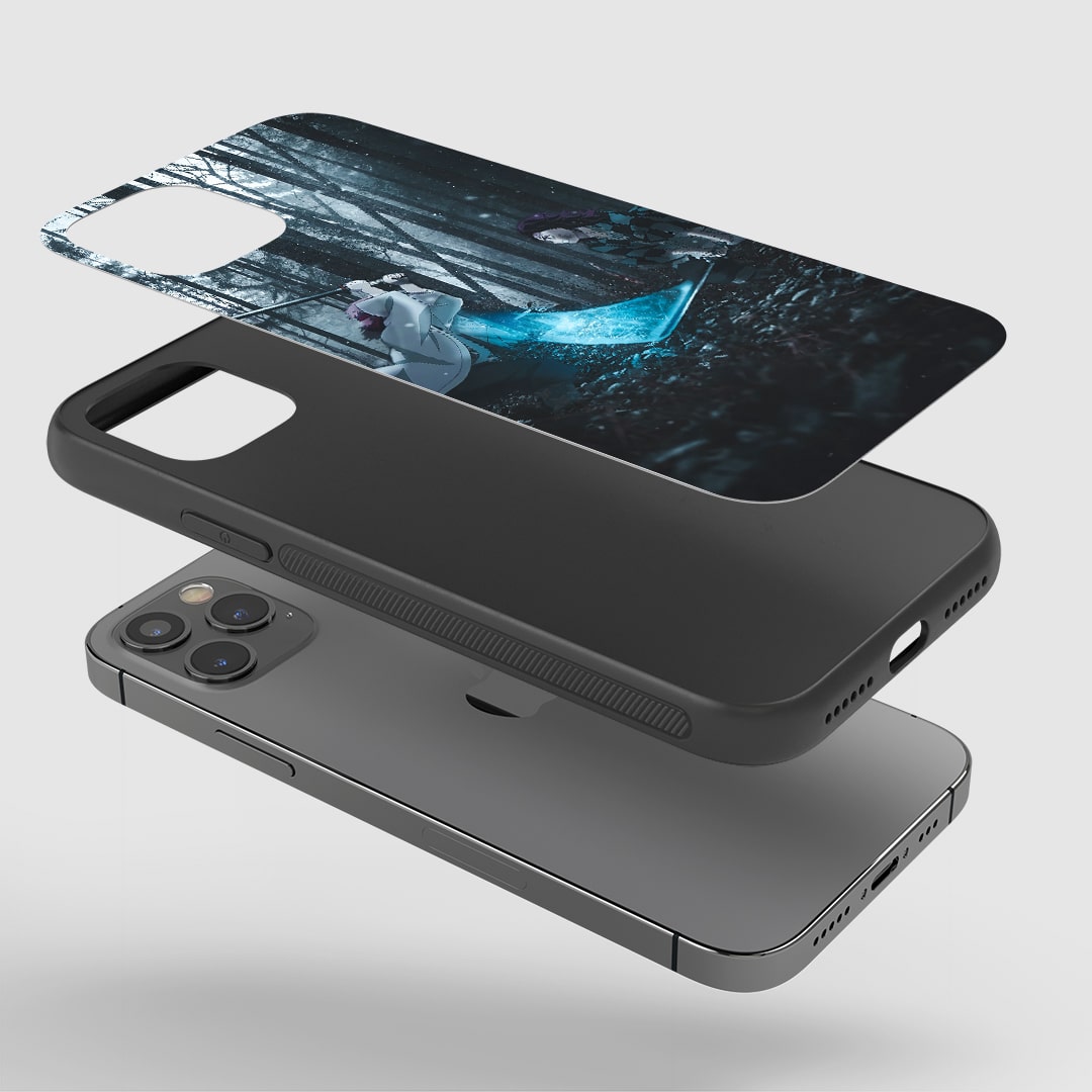Tanjiro Fighting Phone Case installed on a smartphone, offering robust protection and a dynamic design.