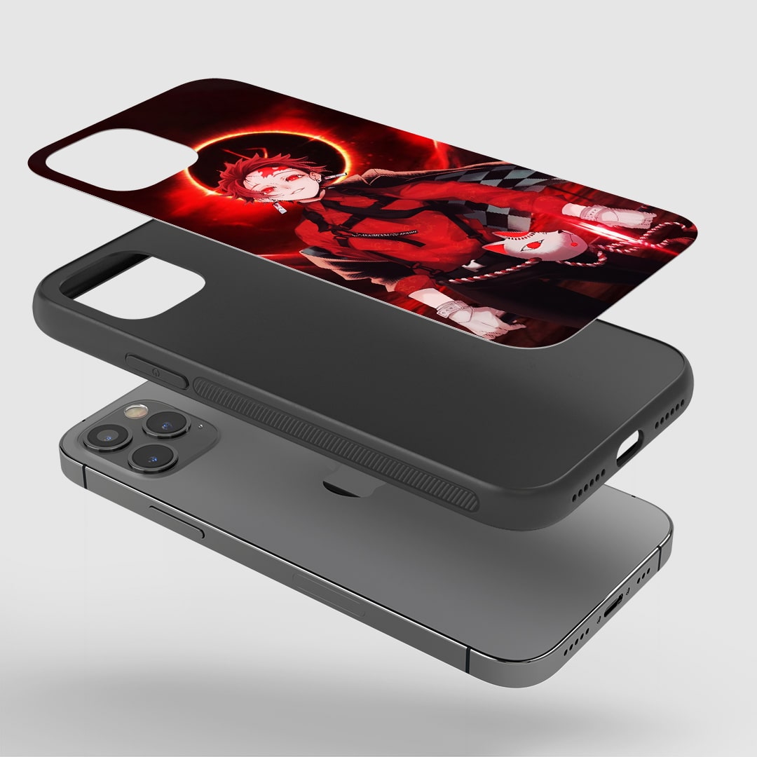 Tanjiro Kamado Phone Case installed on a smartphone, offering robust protection and a bold design.