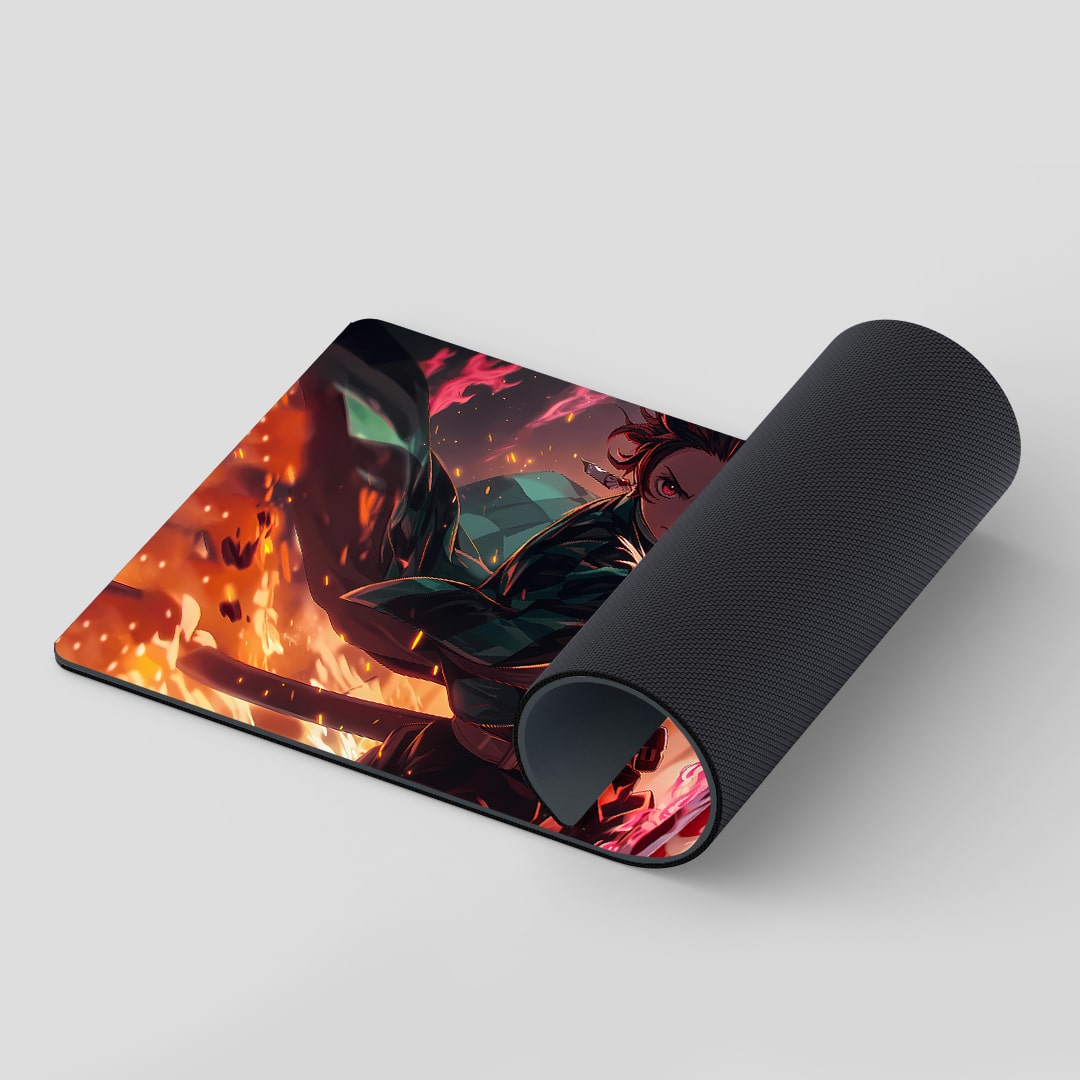Smooth Tanjiro Kamado Graphic themed desk mat
