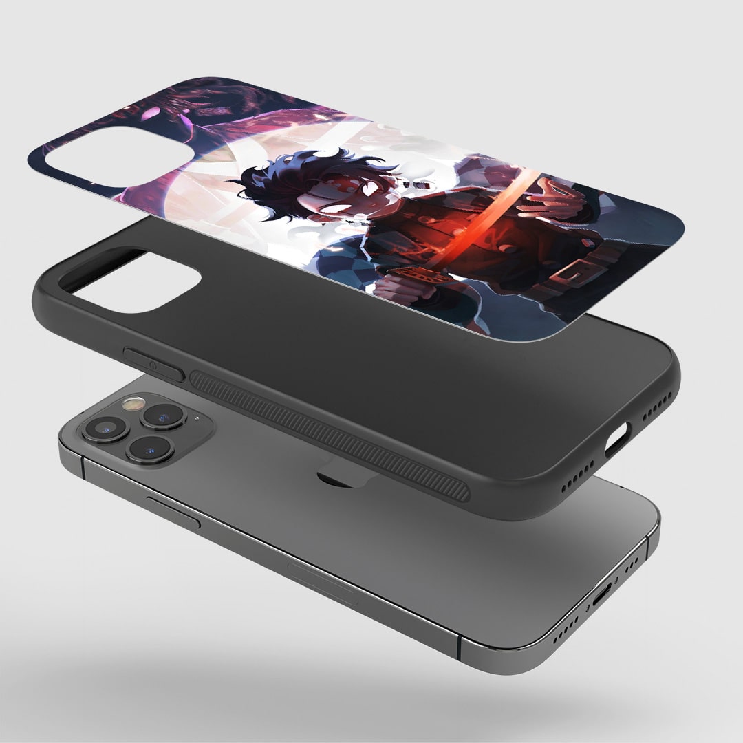 Tanjiro Graphic Phone Case installed on a smartphone, offering robust protection and a vibrant design.