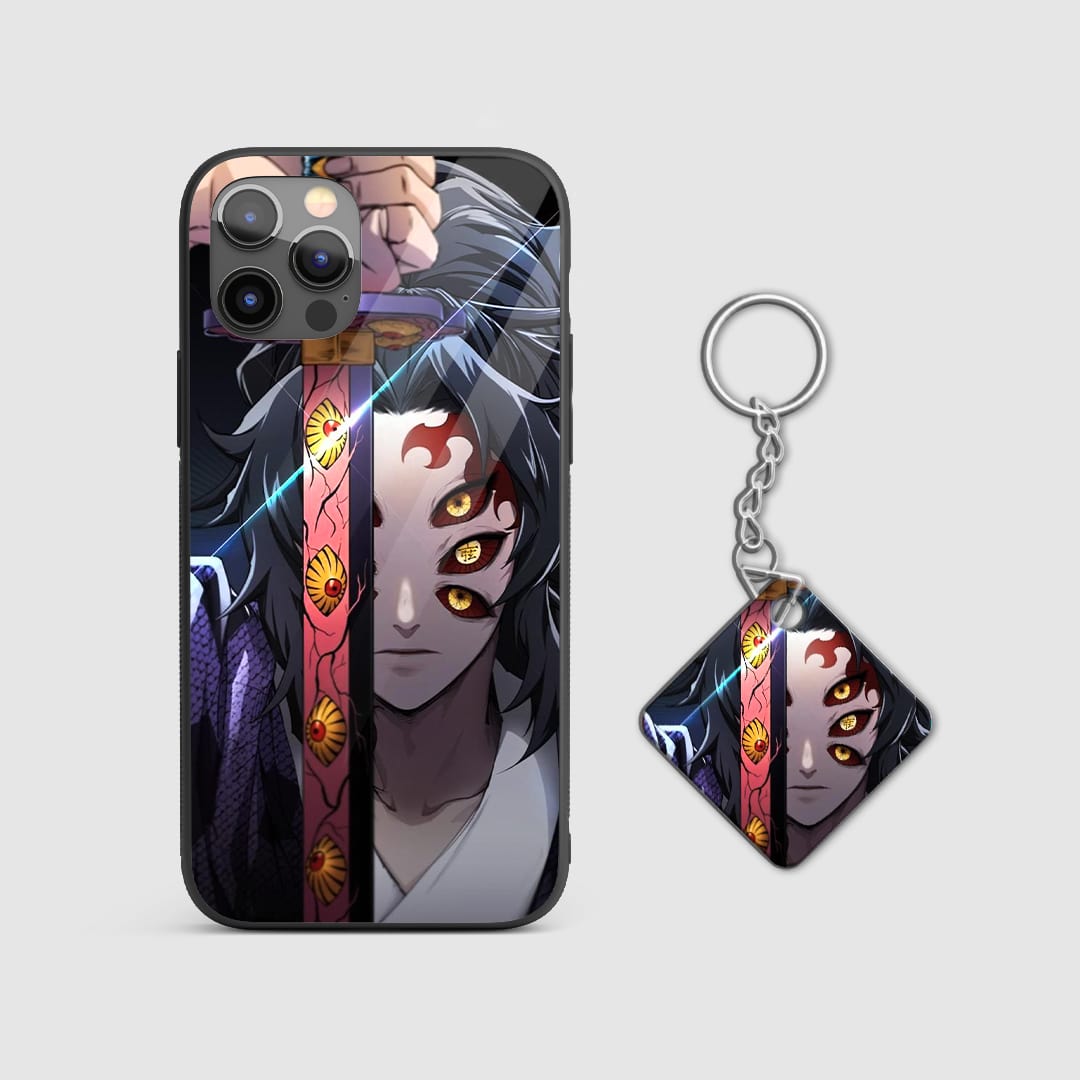 Iconic design of Tanjiro Kamado's mask from Demon Slayer on a durable silicone phone case with Keychain.