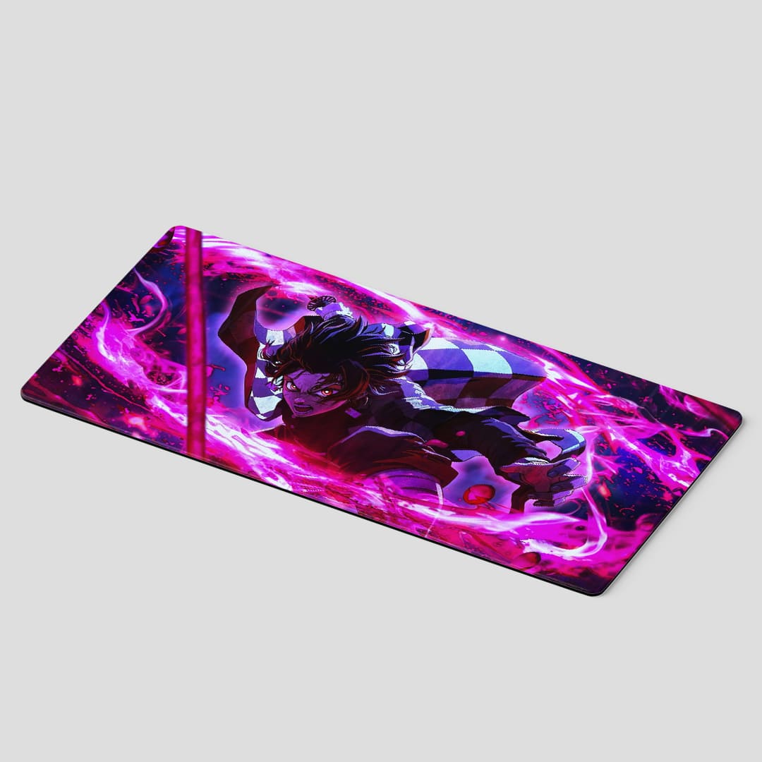 Demon Slayer Tanjiro Rage Burst action desk mat