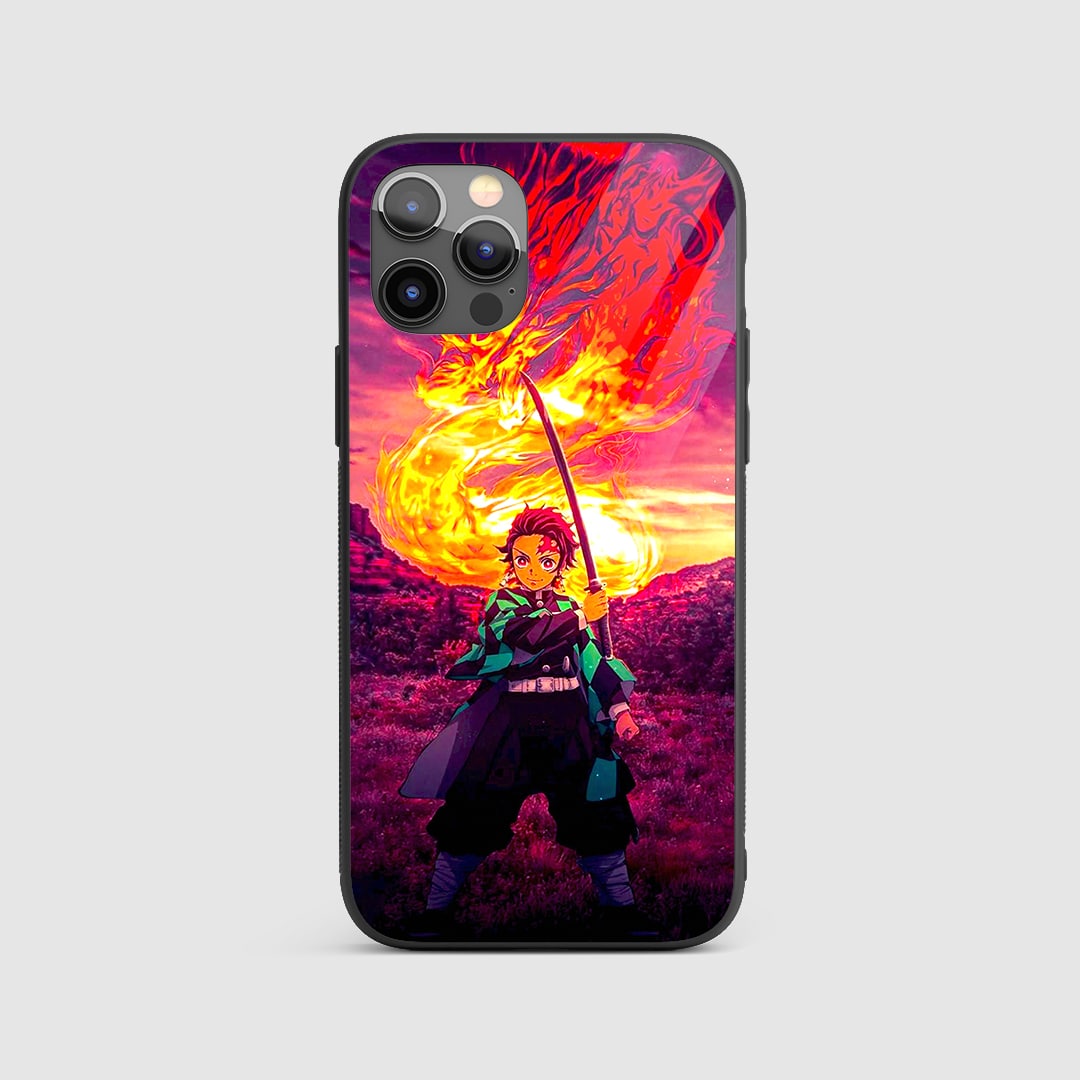 Tanjiro Hinokami Silicone Armored Phone Case front design