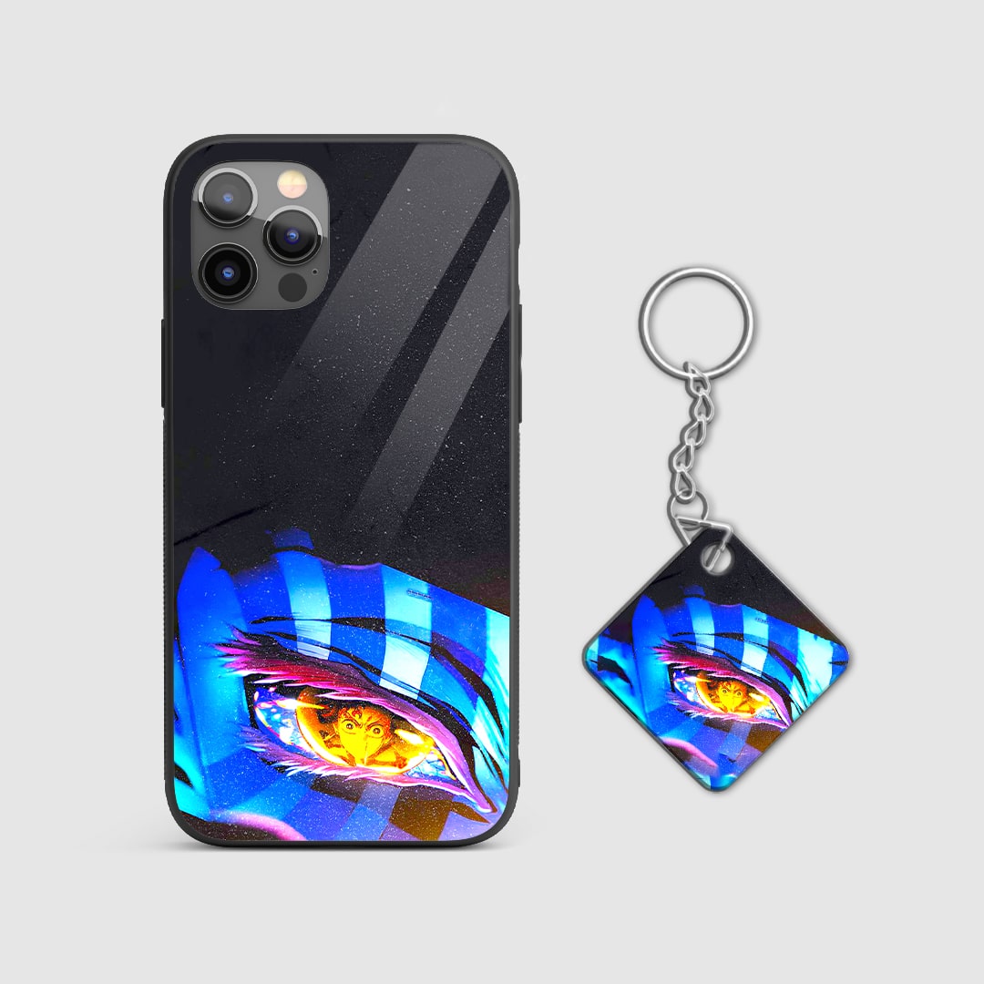 Anime Demon Slayer Tanjiro Infinity Castle phone cover with Keychain.