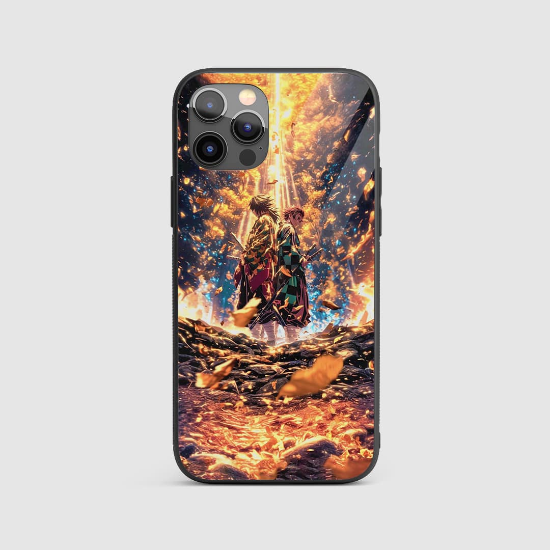 Tanjiro X Giyu Silicone Armored Phone Case Demon Slayer design