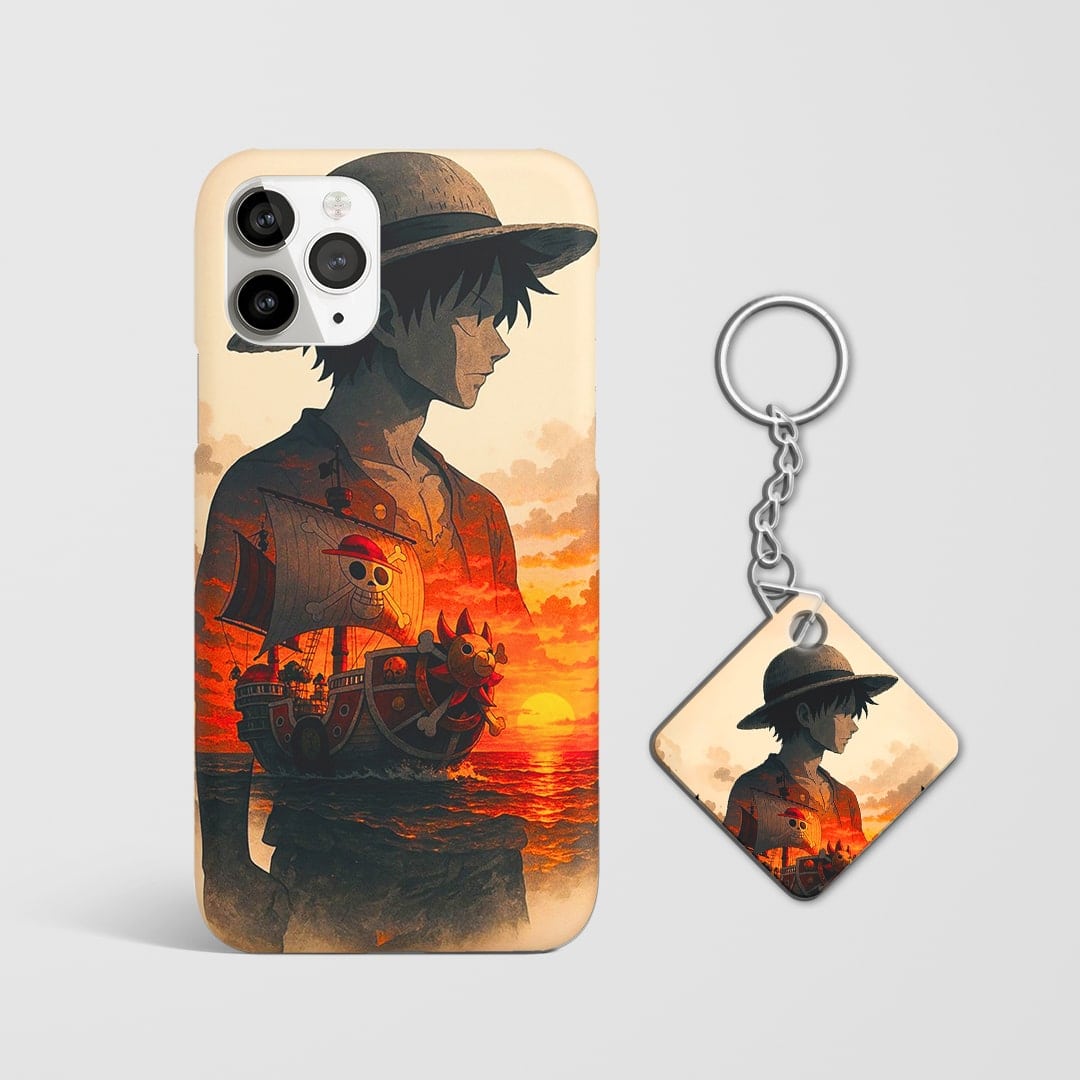 Durable Thousand Sunny phone cover with Keychain.
