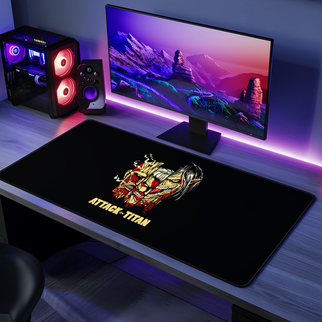 Titan Face Desk Mat with intense anime design
