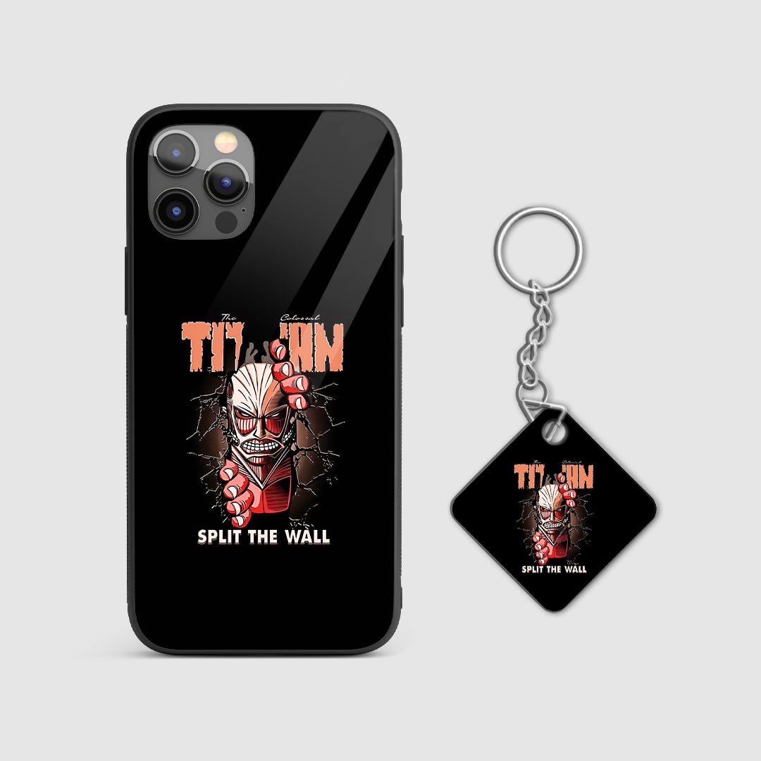 Back view showing Colossal Titan breaching the wall design with Keychain.