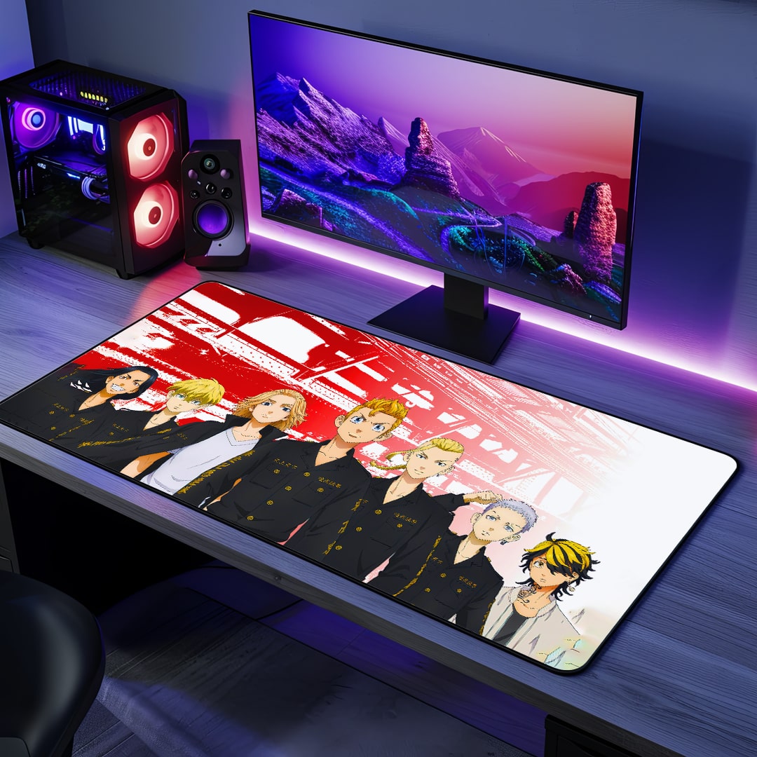 Tokyo Manji Gang anime desk mat top view