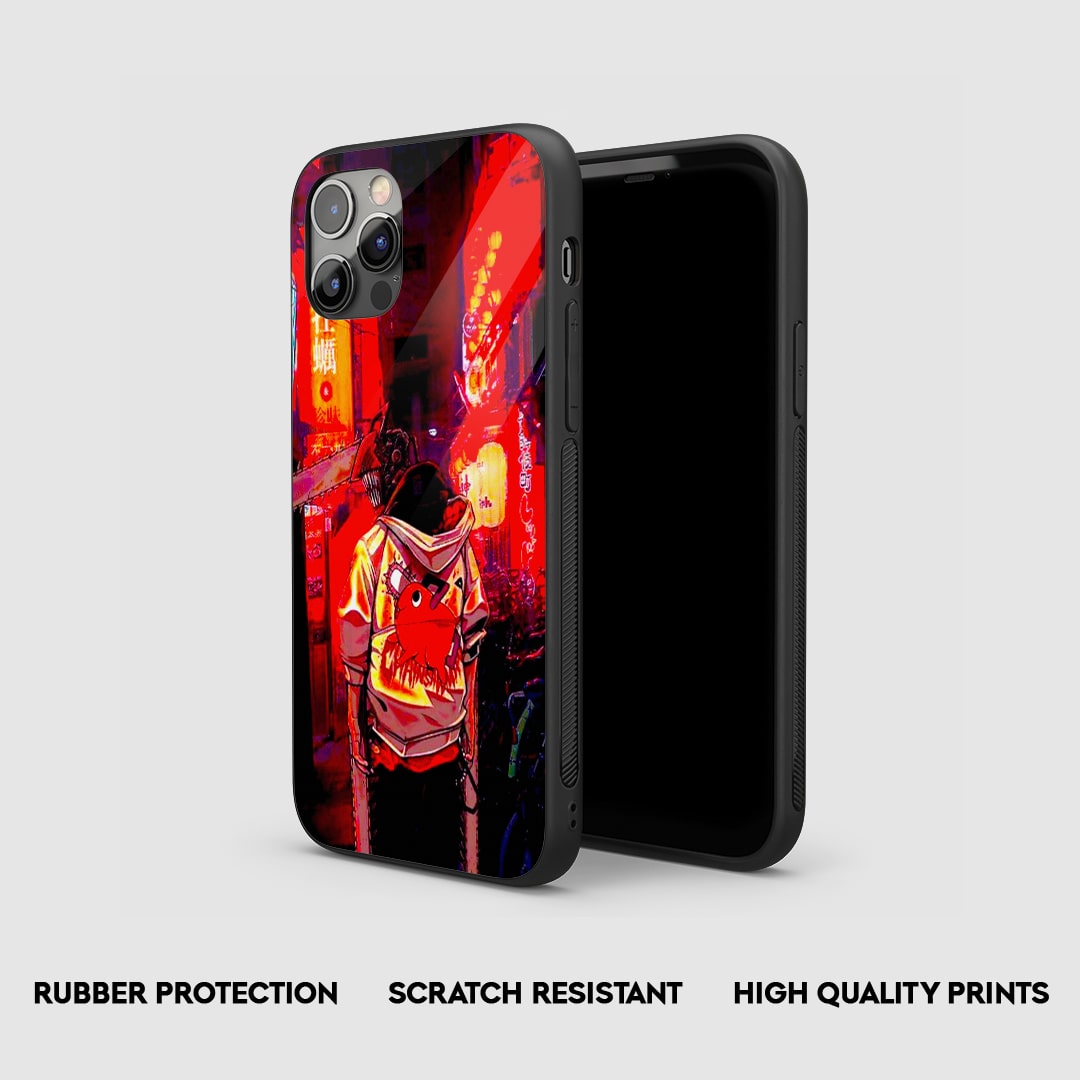 Side angle of Tokyo Nights Denji Chainsaw Man anime armored case