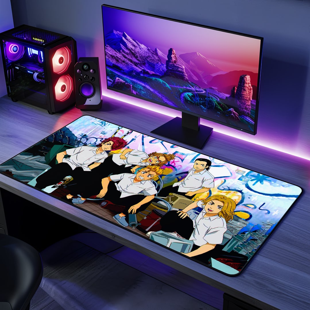 Smooth surface anime desk mat for gaming setup