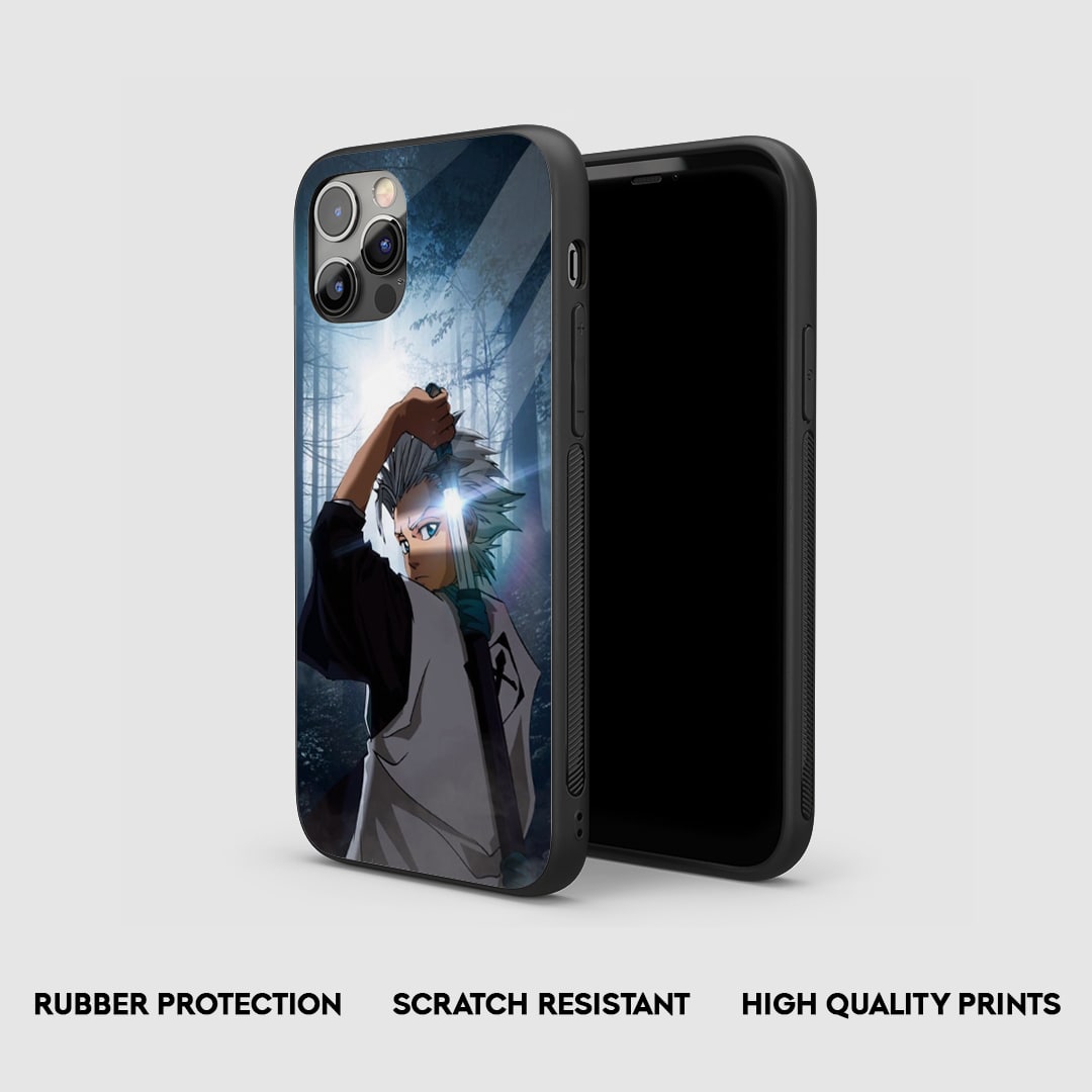 Side view of the Toshiro Graphic Armored Phone Case, highlighting its thick, protective silicone material.