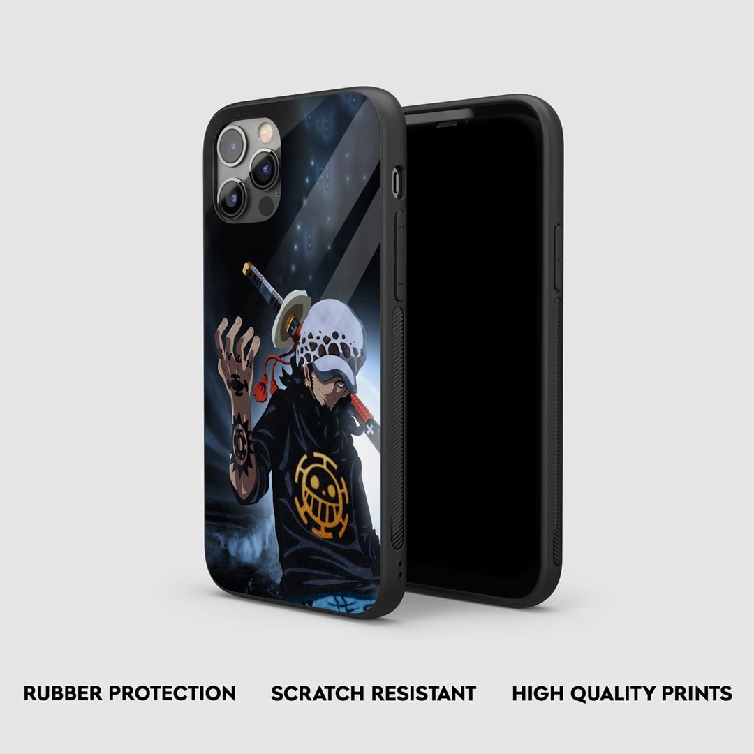 Side view of the Trafalgar Graphic Armored Phone Case, showcasing its robust protective silicone.