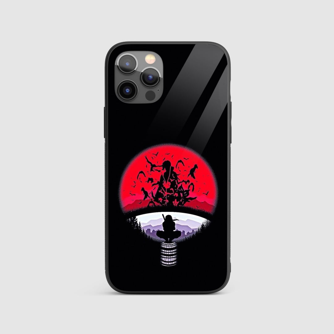 Uchiha Clan Silicone Armored Phone Case featuring the iconic Uchiha crest.