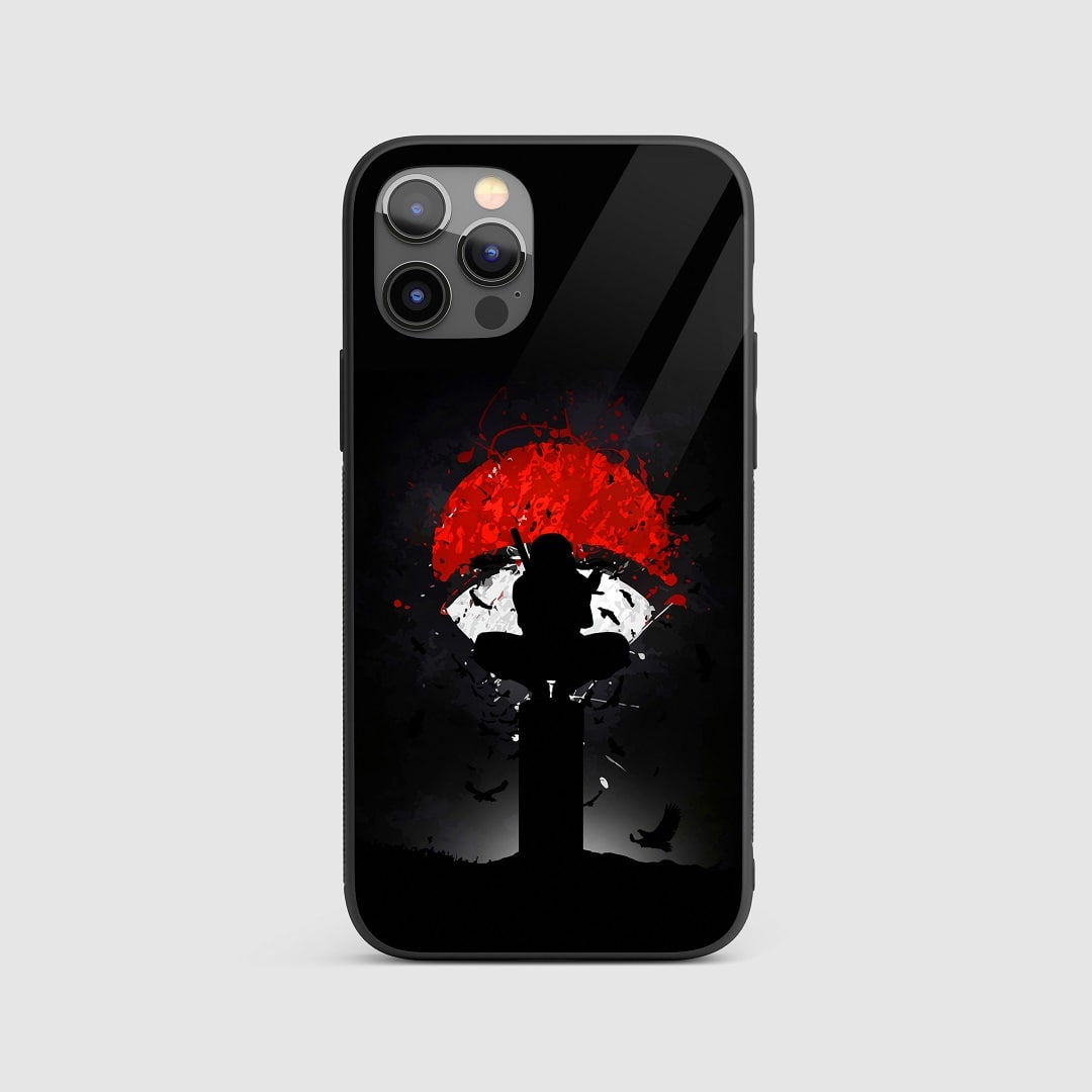 Uchiha Clan Symbol Silicone Armored Phone Case with the iconic fan symbol.