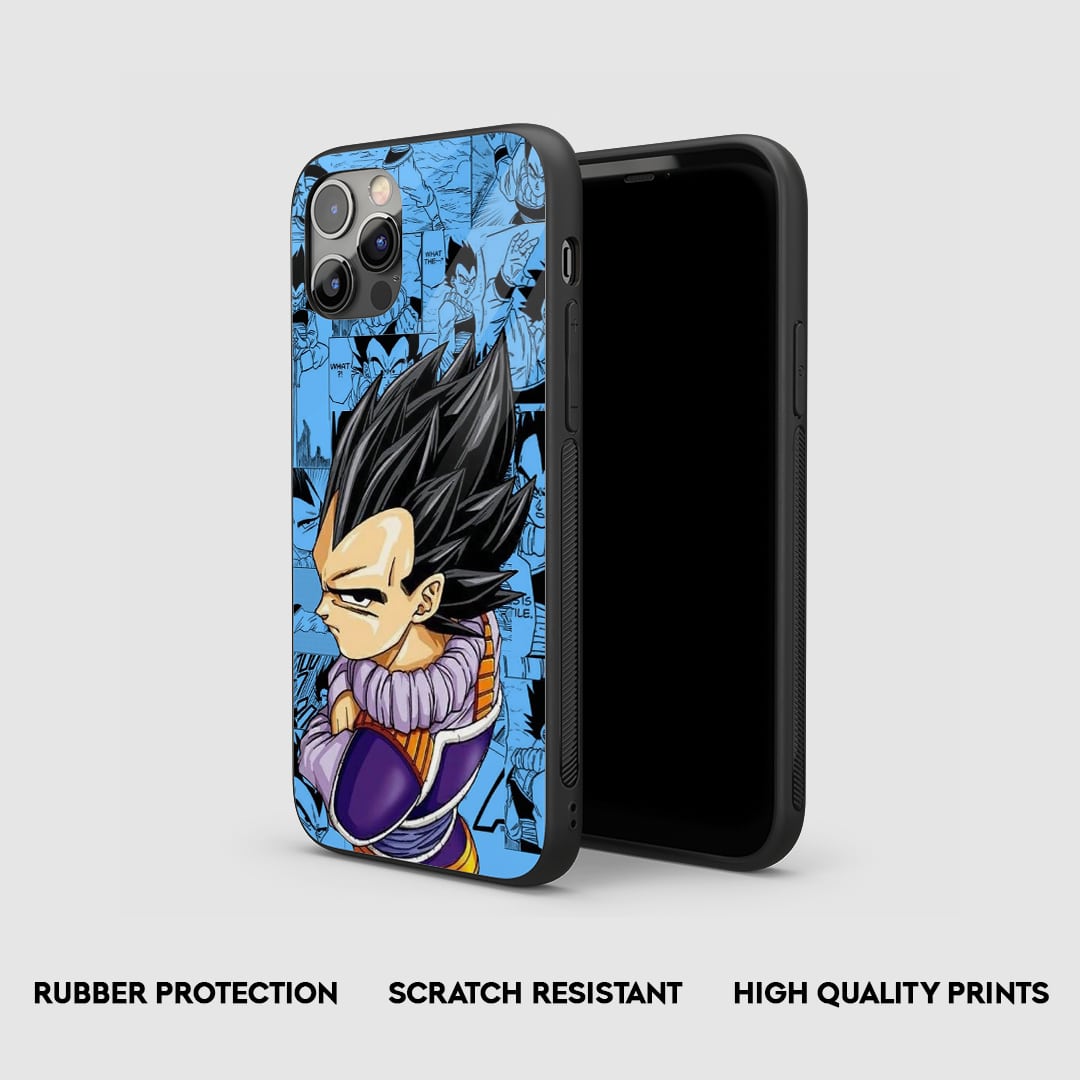 Side view of the Vegeta Armored Phone Case, highlighting its robust, protective silicone.