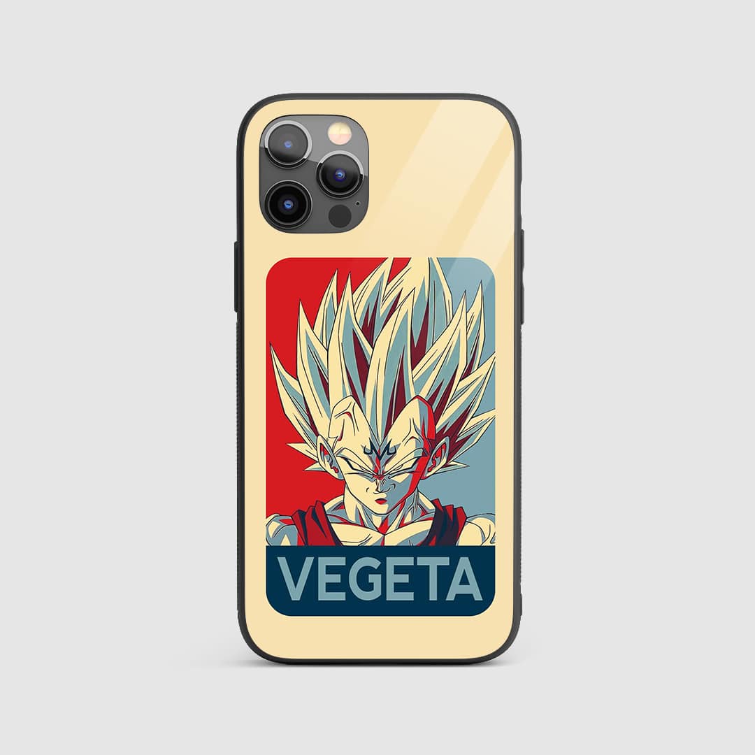 Vegeta Graphic Silicone Armored Phone Case displaying a fierce and colorful portrayal of Vegeta.