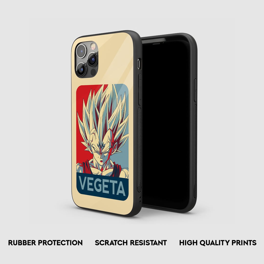 Side view of the Vegeta Graphic Armored Phone Case, showcasing its thick, protective silicone.