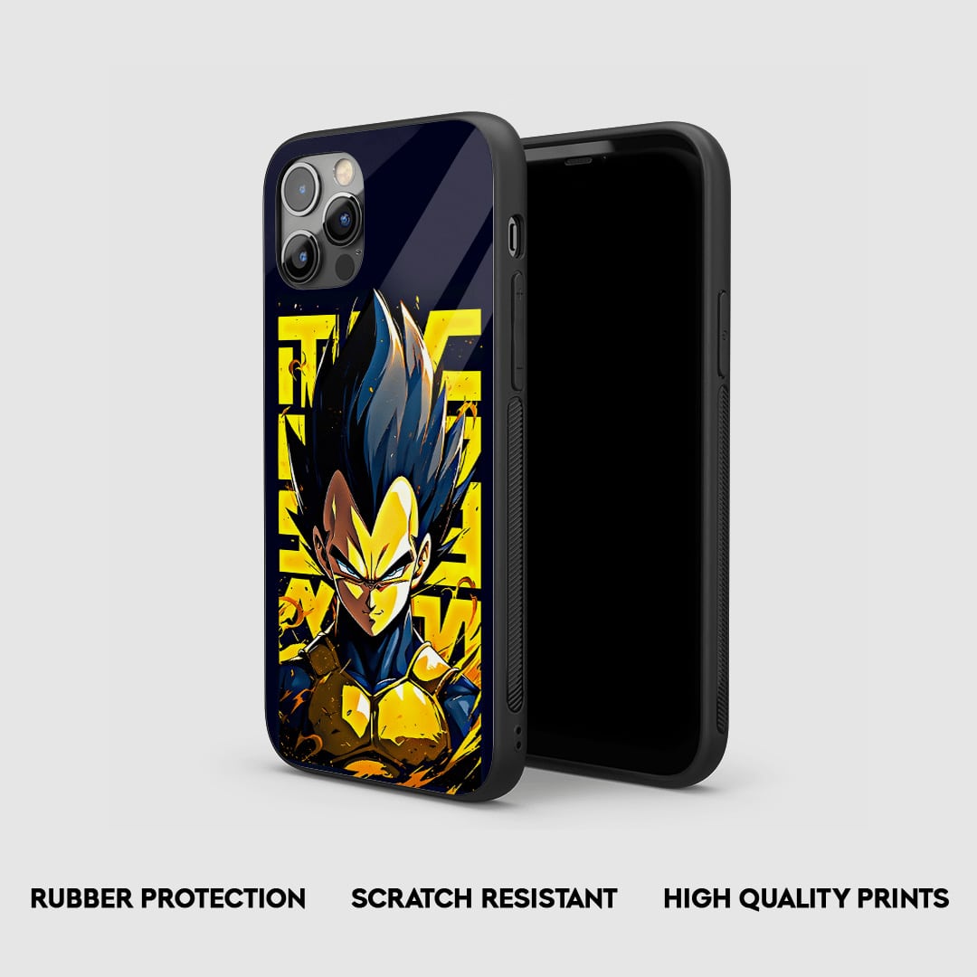 Side view of Vegeta Graphic Silicone Armored Phone Cover showing precise fit.