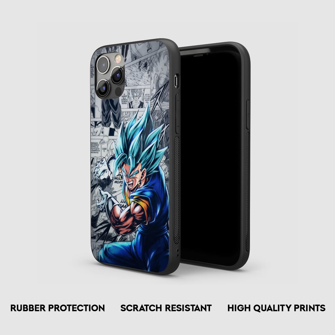 Side view of the Vegeta Manga Armored Phone Case, showcasing its thick, protective silicone.