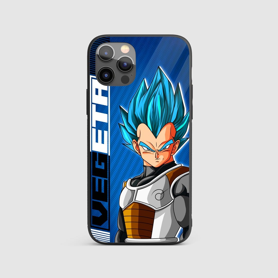 Vegeta Name Silicone Armored Phone Case featuring Vegeta's name in a powerful stylized font.