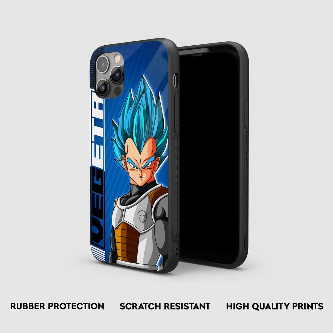 Side view of the Vegeta Name Armored Phone Case, highlighting its thick, protective silicone.