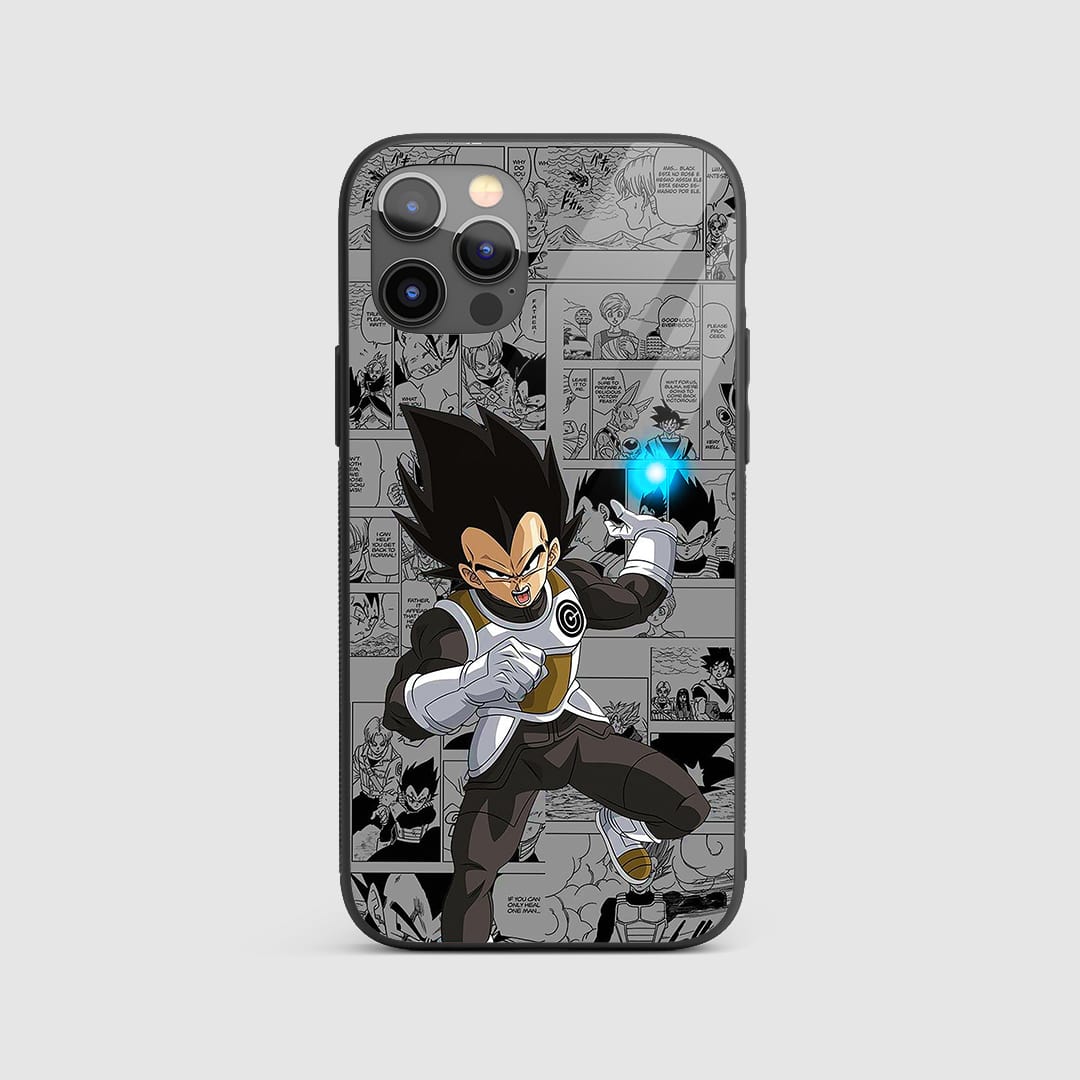 Vegeta Power Silicone Armored Phone Case featuring an intense battle pose of Vegeta.