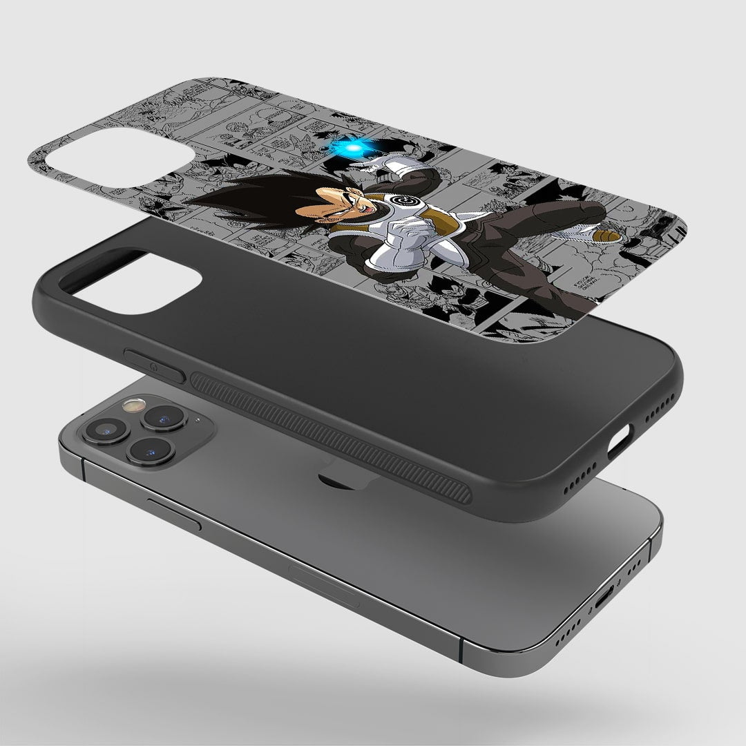 Vegeta Power Phone Case installed on a smartphone, ensuring accessibility to all device functions.
