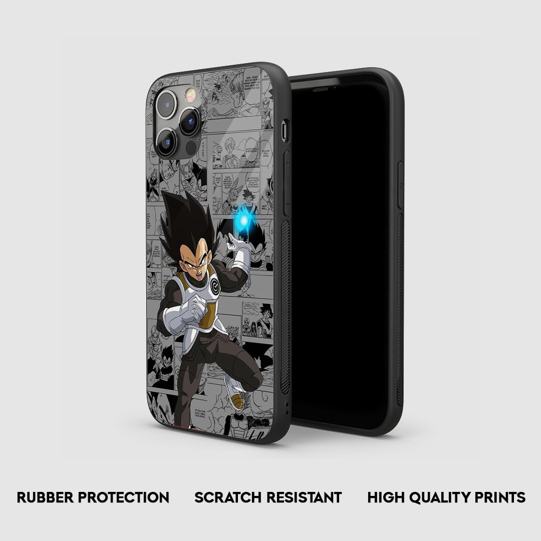 Side view of the Vegeta Power Armored Phone Case, highlighting its thick, protective silicone.
