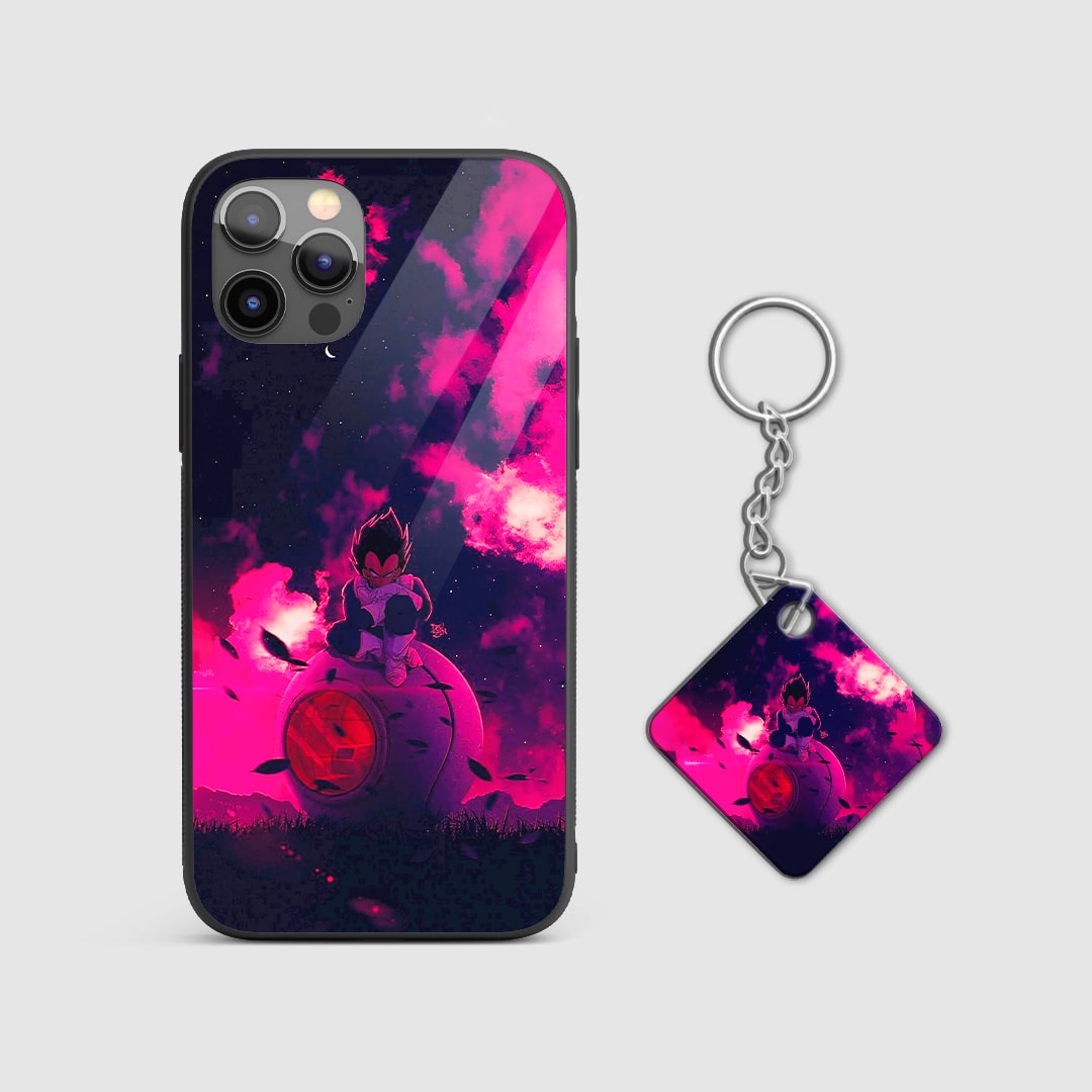 Dragon Ball Vegeta Capsule Corp phone cover with Keychain