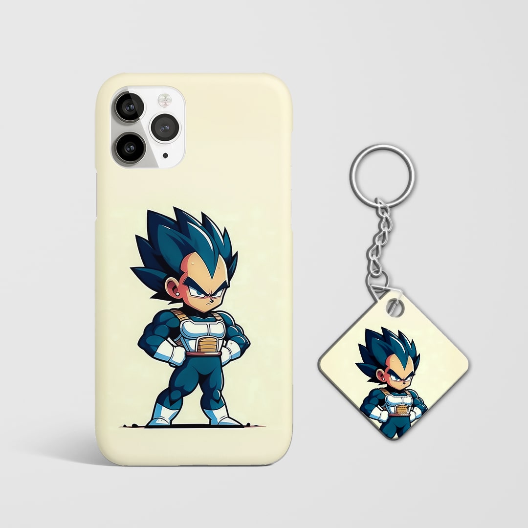 Back view of Vegeta Ghibli Phone Cover featuring dreamy anime design with Keychain.