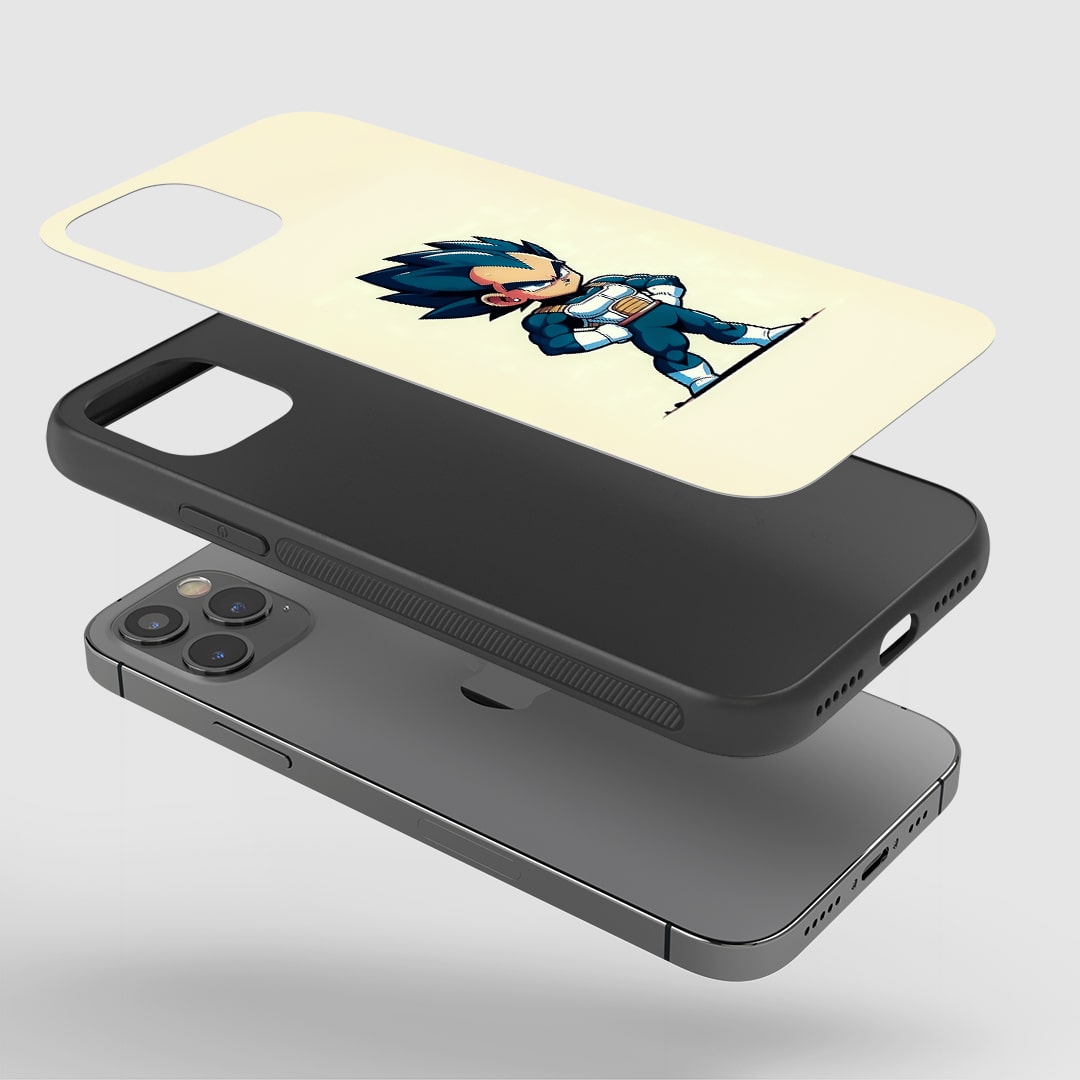 Angled view of Vegeta Ghibli Phone Case showing peaceful anime fusion.