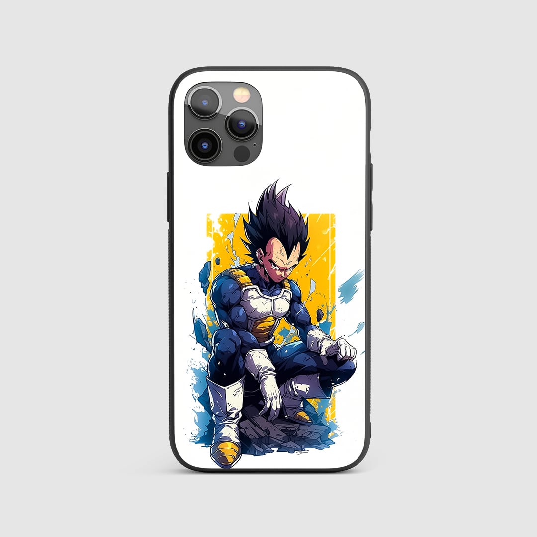 Vegeta Graphic Silicone Armored Phone Case front view with intense artwork.
