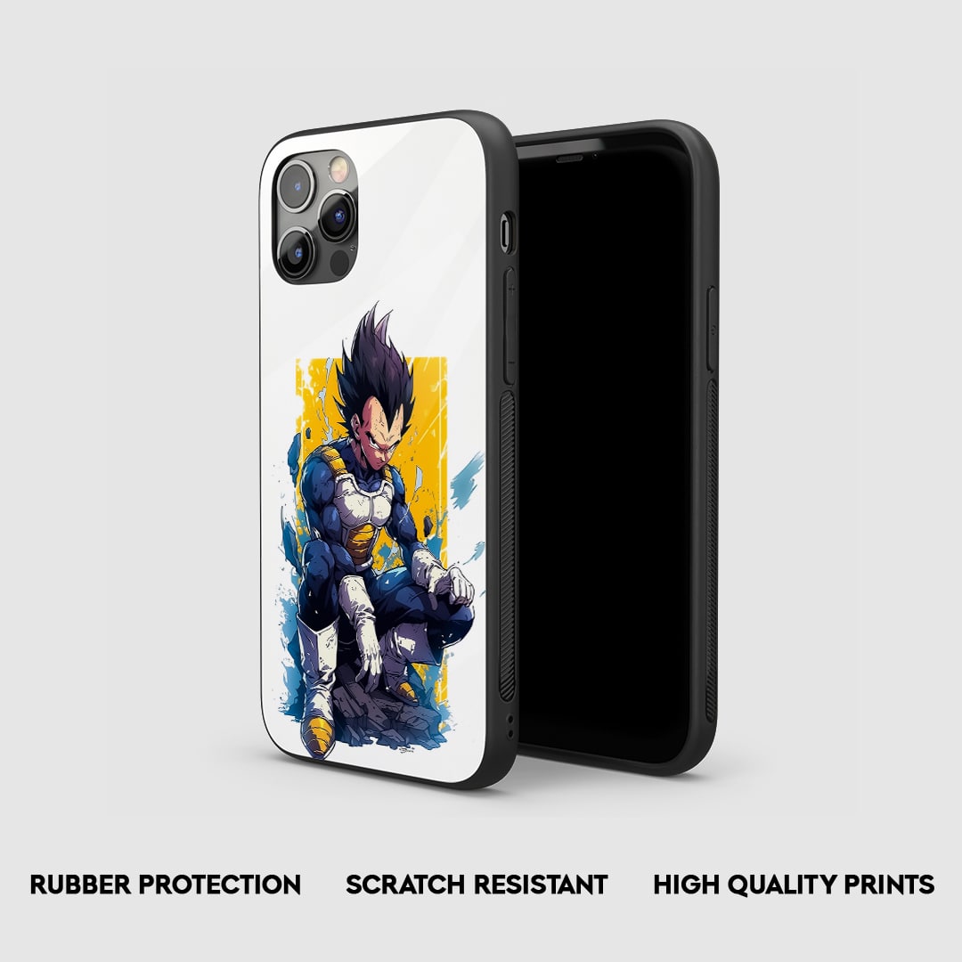 Side view of Vegeta Graphic Silicone Case with snug fit and cutouts.
