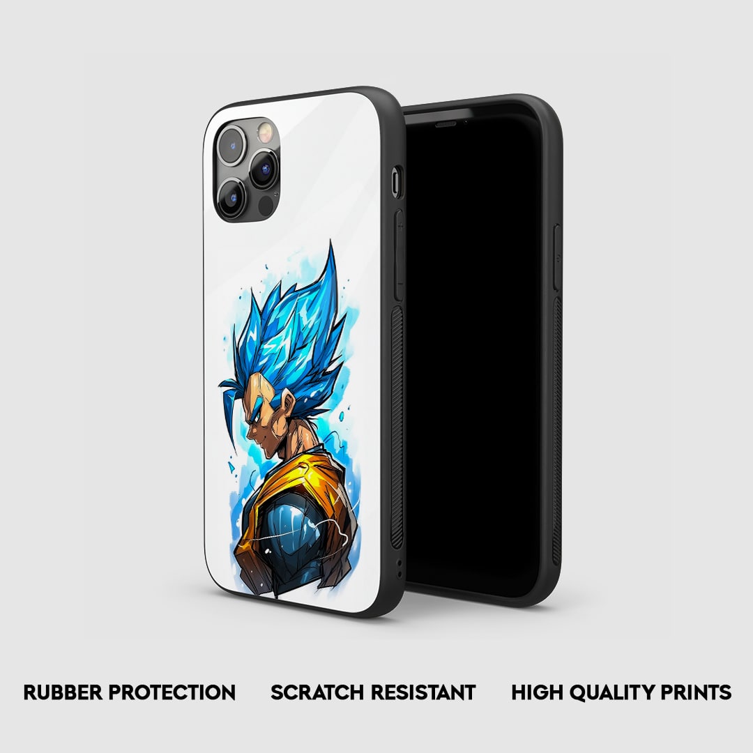 Side view of Vegeta Pastel Silicone Case with snug fit and cutouts.