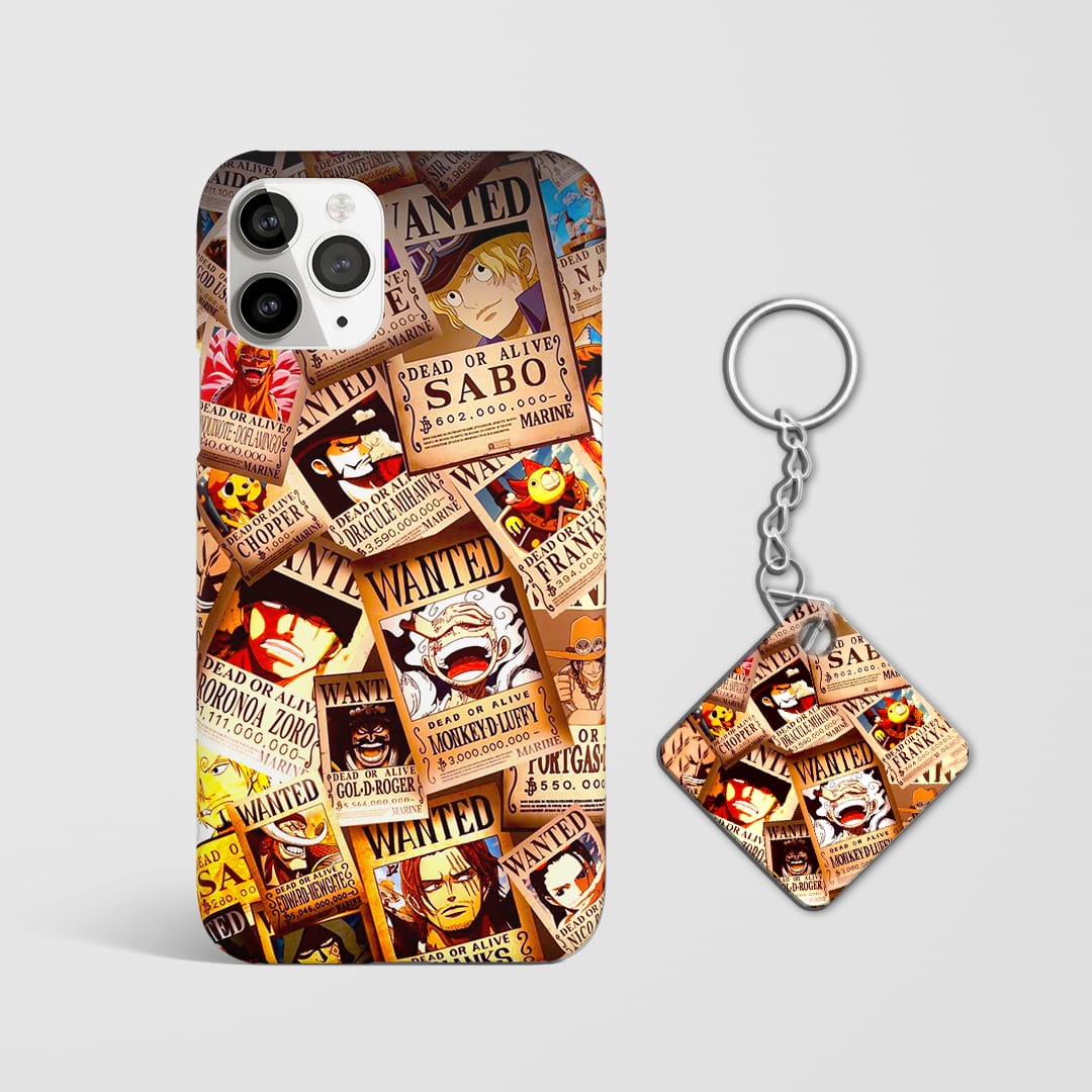 one piece bounty poster collage mobile case with Keychain
