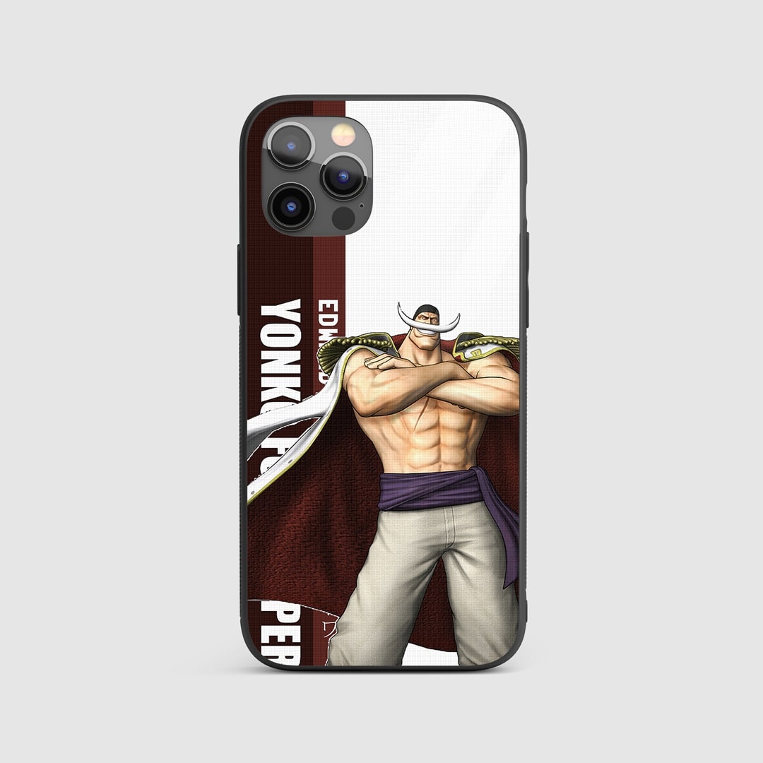 Whitebeard Graphic Silicone Armored Phone Case displaying a powerful illustration of Edward Newgate.