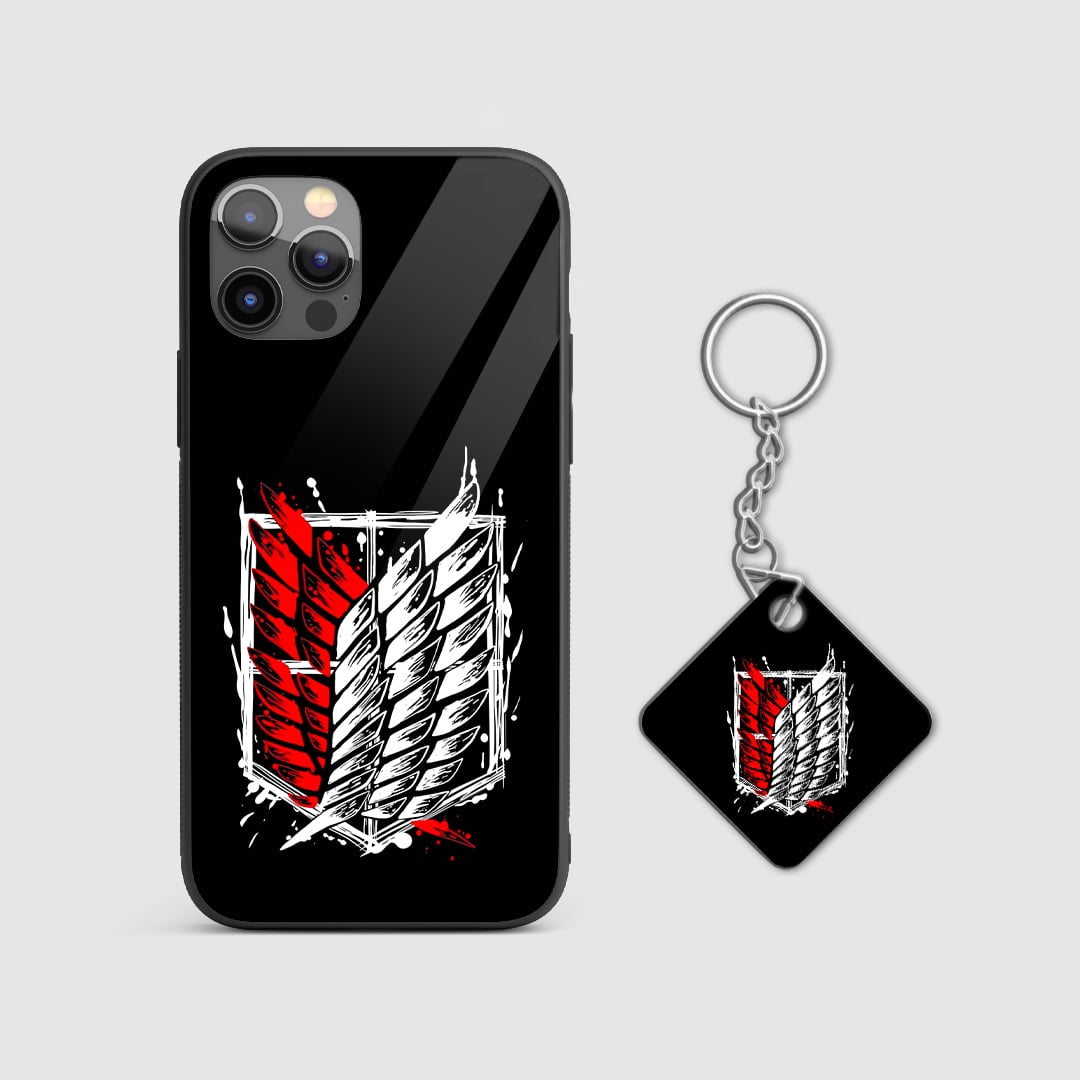 Back view with Scout Regiment emblem in minimal style with Keychain.