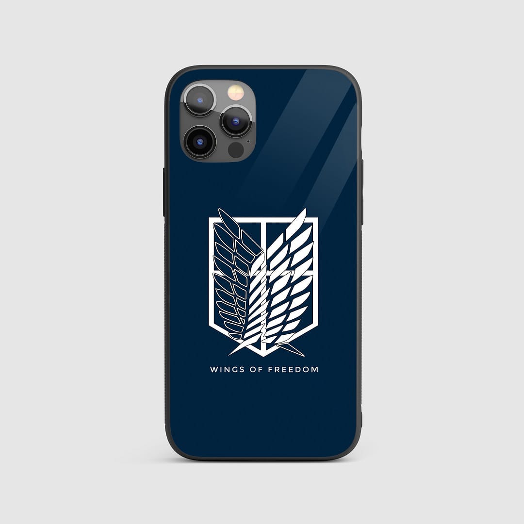 Wings of Freedom Silicone Armored Phone Case featuring the emblem of the Survey Corps.