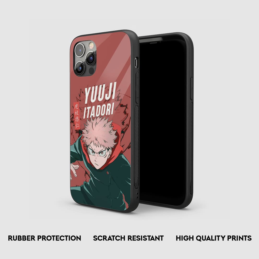 Side view of the Yuji Action Armored Phone Case, highlighting its durable, protective silicone.