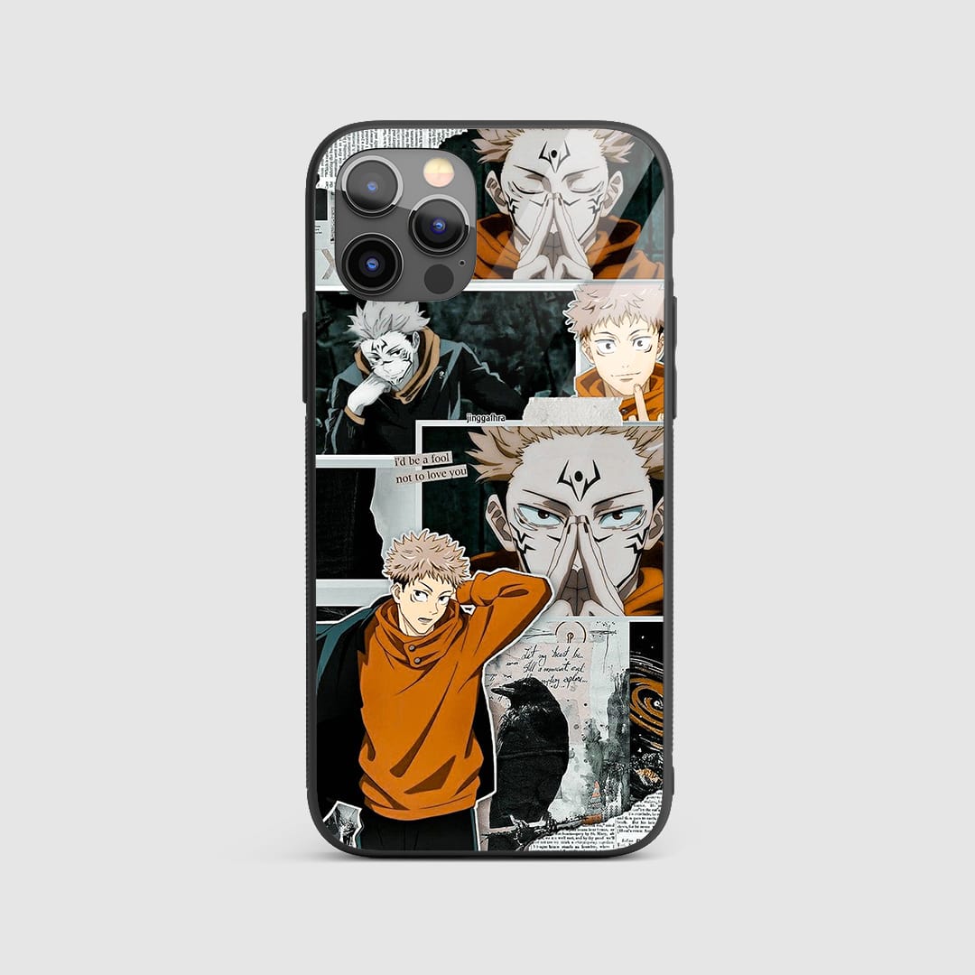 Yuji Itadori Collage Silicone Armored Phone Case featuring a vibrant montage of his key moments.