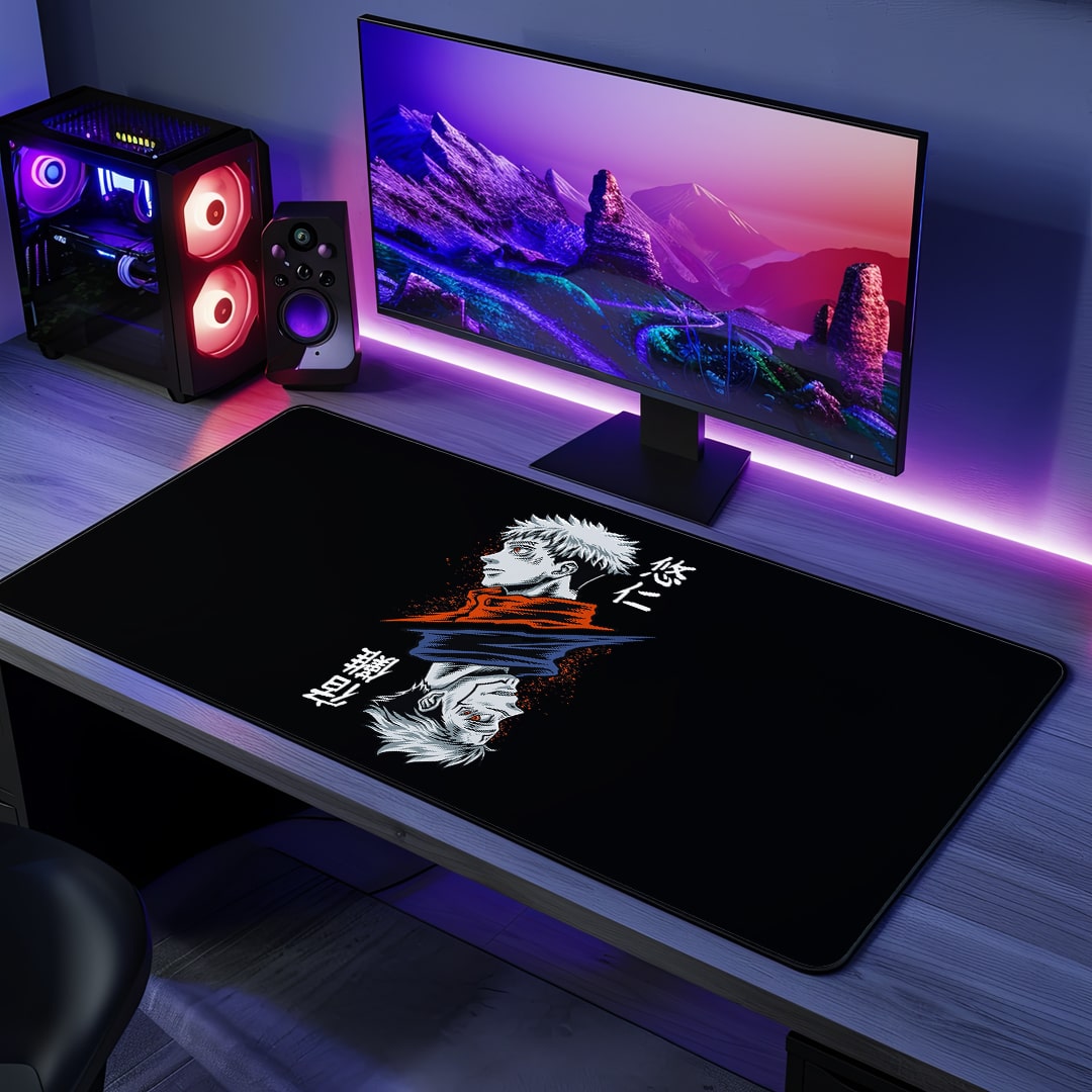 Yuji Itadori Invert Desk Mat with bold inverted anime design