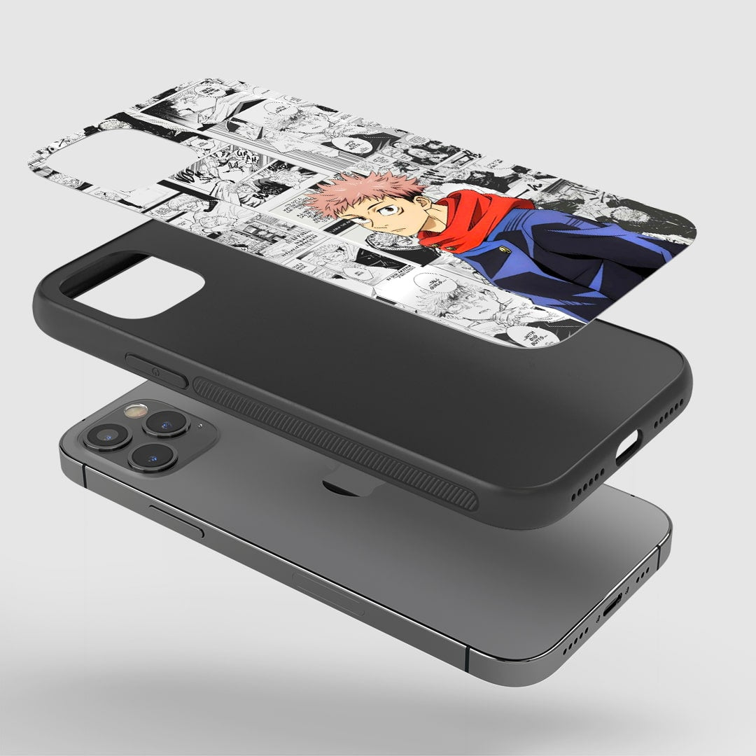 Yuji Itadori Manga Phone Case installed on a smartphone, ensuring full accessibility to all functions and ports.
