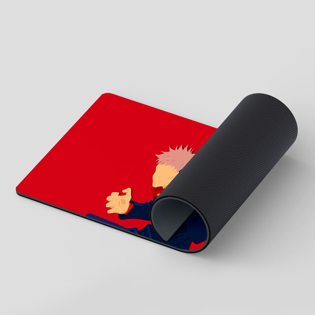 Smooth Yuji Itadori Minimal themed desk mat