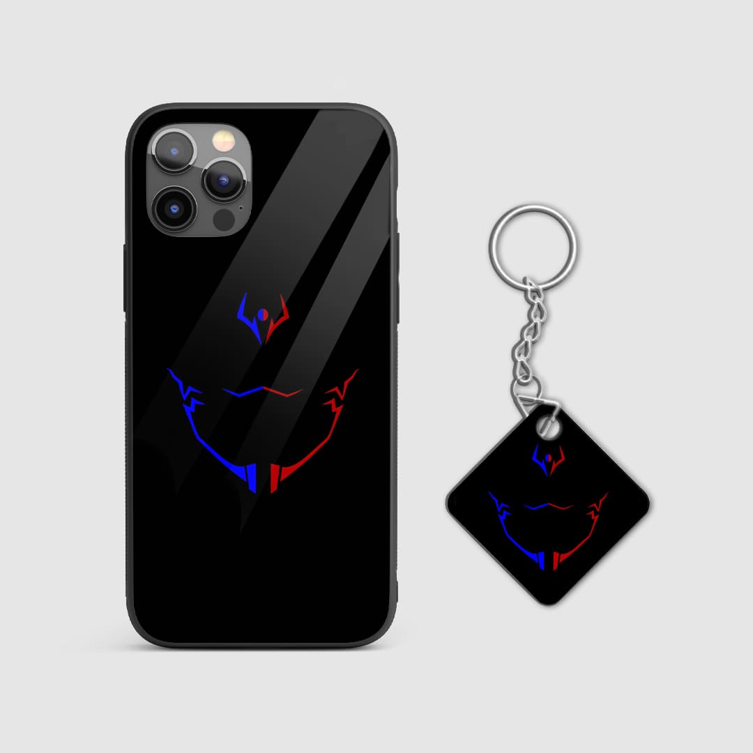 Artistic and understated design of Yuji Itadori on a high-quality silicone phone case with Keychain.