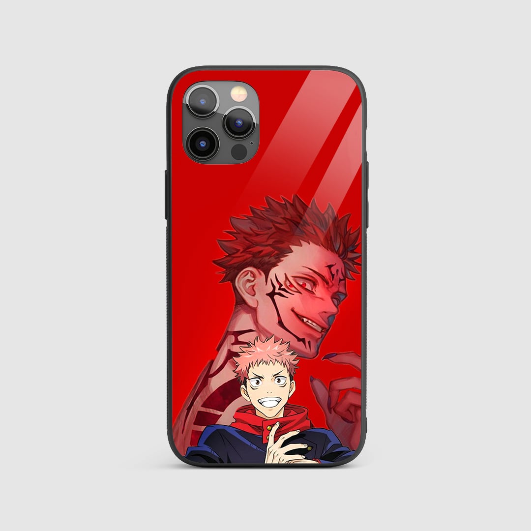 Yuji Itadori Red Silicone Armored Phone Case featuring a vivid red design and dynamic imagery of Yuji.