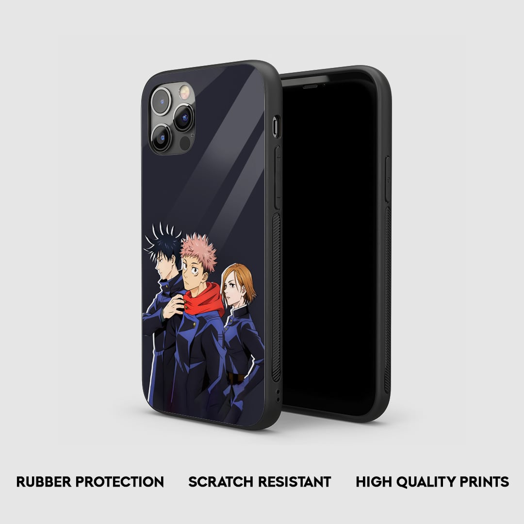 Side view of the Yuji Itadori Team Armored Phone Case, emphasizing its robust, protective silicone.